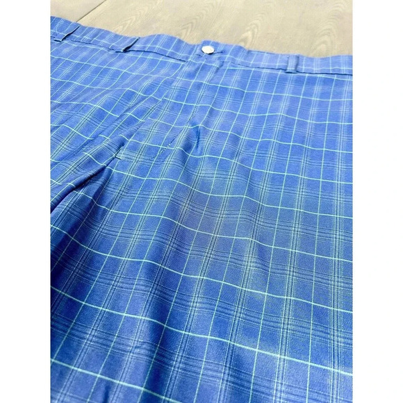 Callaway Golf Shorts Flat Front Comfort Waist Stretch Blue Plaid Men's 42 - Picture 4 of 11